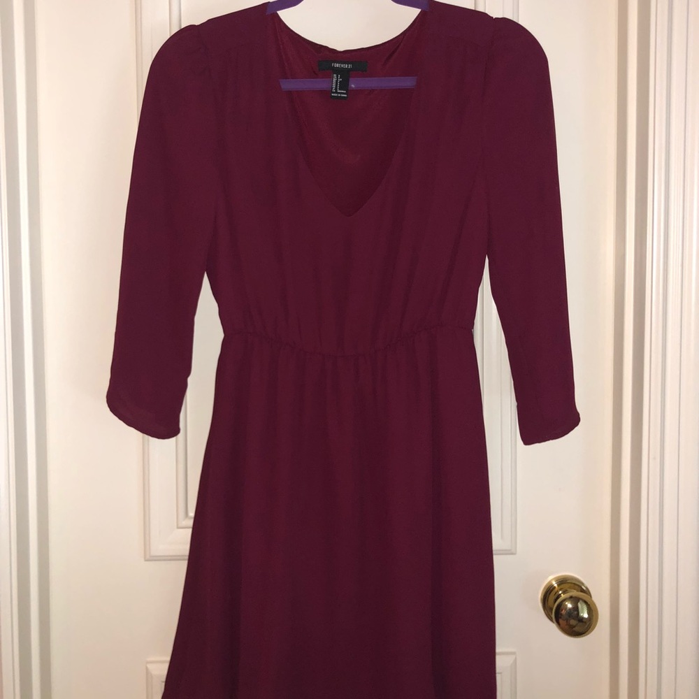 Burgundy Forever 21 Mini Dress